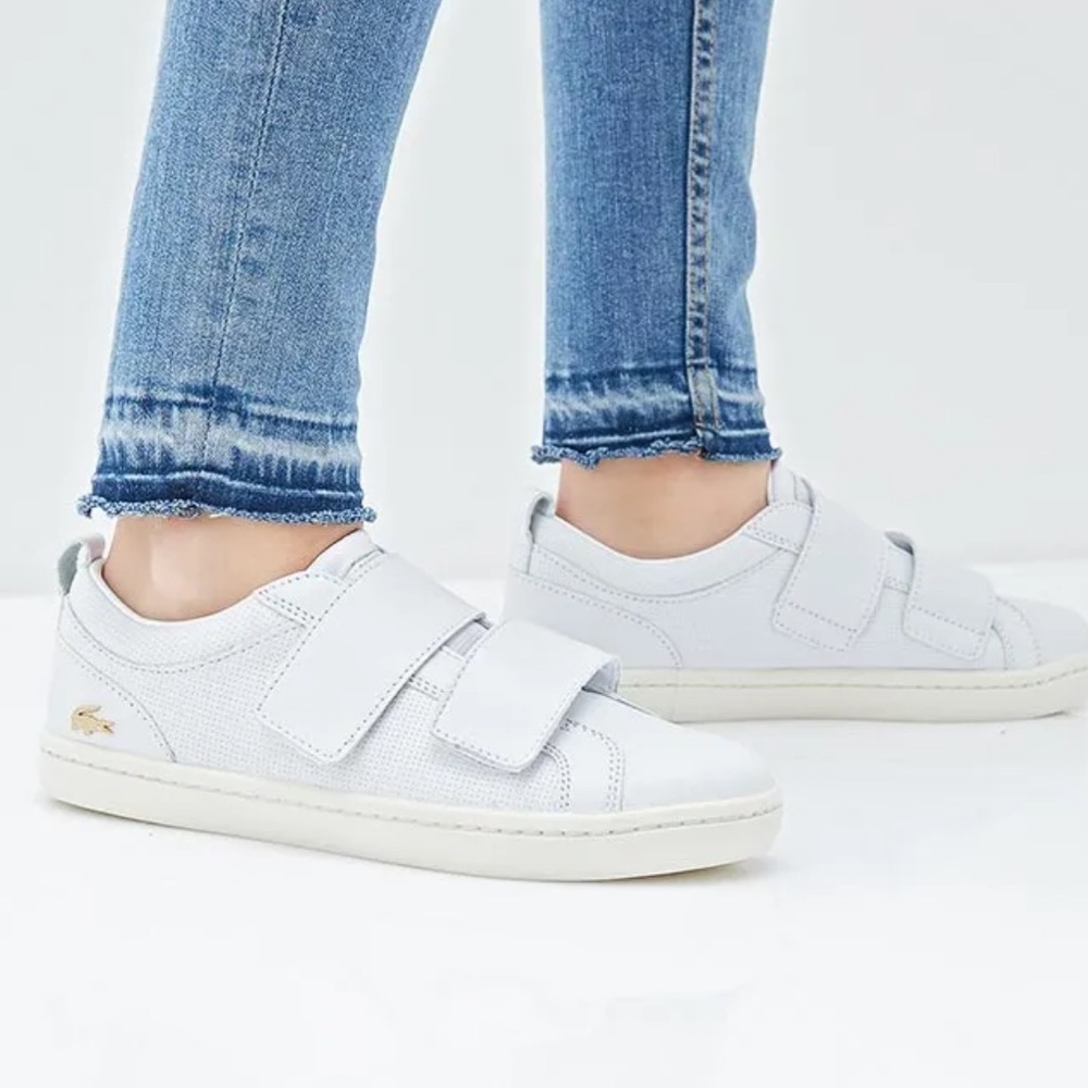 Lacoste White Vintage Straightset Strap Sneakers Women’s Size 7